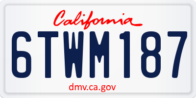 CA license plate 6TWM187