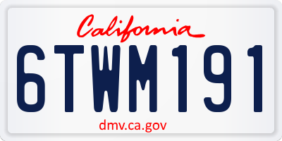 CA license plate 6TWM191