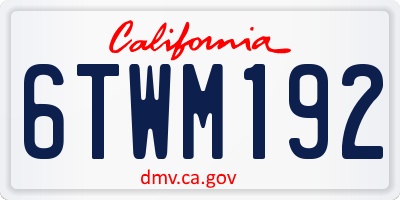 CA license plate 6TWM192