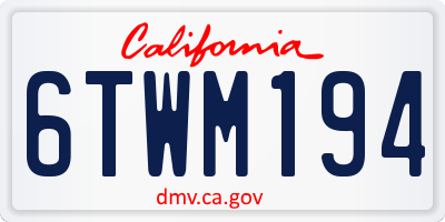 CA license plate 6TWM194