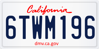 CA license plate 6TWM196
