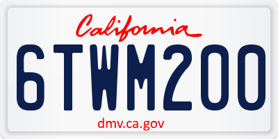 CA license plate 6TWM200