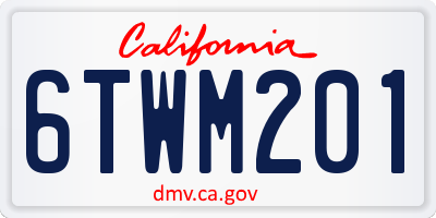 CA license plate 6TWM201
