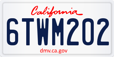 CA license plate 6TWM202