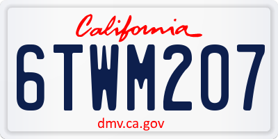 CA license plate 6TWM207