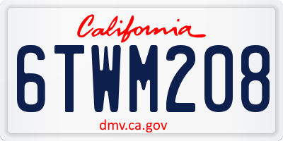 CA license plate 6TWM208