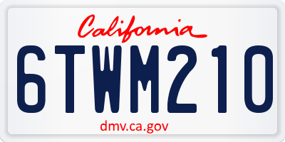 CA license plate 6TWM210