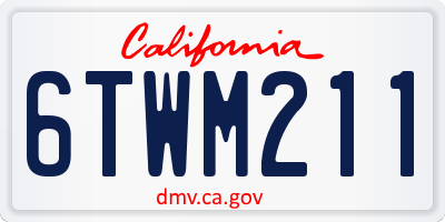 CA license plate 6TWM211
