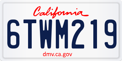 CA license plate 6TWM219