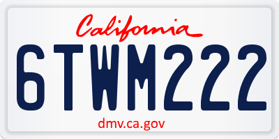 CA license plate 6TWM222