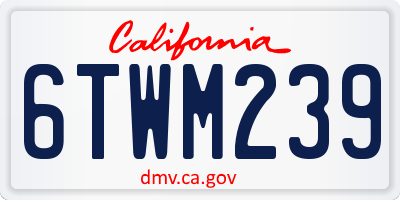 CA license plate 6TWM239