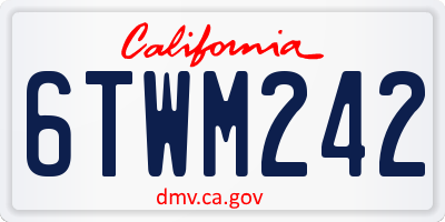 CA license plate 6TWM242