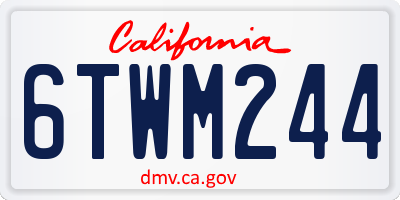 CA license plate 6TWM244