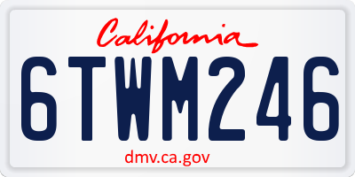 CA license plate 6TWM246