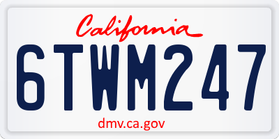 CA license plate 6TWM247
