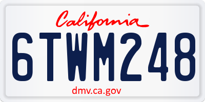 CA license plate 6TWM248