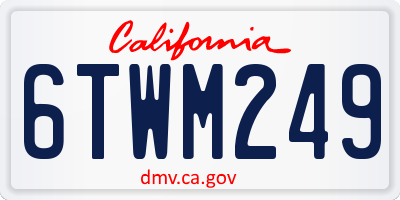 CA license plate 6TWM249