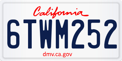 CA license plate 6TWM252