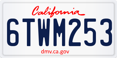 CA license plate 6TWM253
