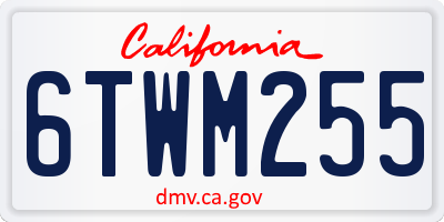 CA license plate 6TWM255
