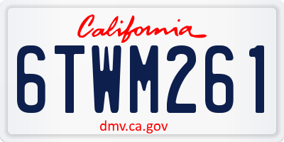 CA license plate 6TWM261