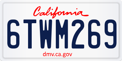 CA license plate 6TWM269