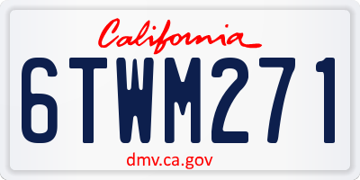 CA license plate 6TWM271
