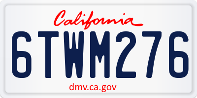 CA license plate 6TWM276