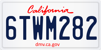 CA license plate 6TWM282