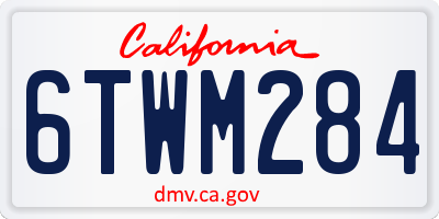 CA license plate 6TWM284