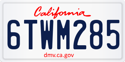 CA license plate 6TWM285