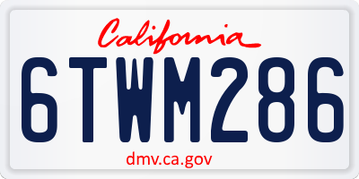 CA license plate 6TWM286