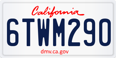 CA license plate 6TWM290