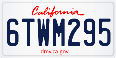 CA license plate 6TWM295