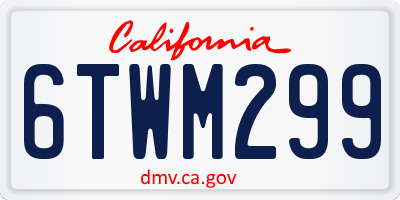 CA license plate 6TWM299