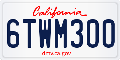 CA license plate 6TWM300