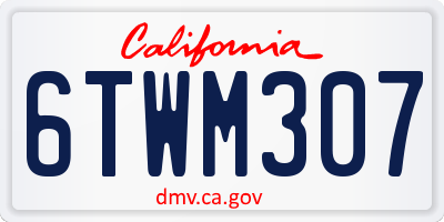 CA license plate 6TWM307