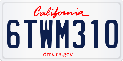 CA license plate 6TWM310