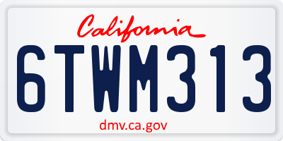 CA license plate 6TWM313