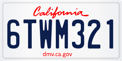 CA license plate 6TWM321