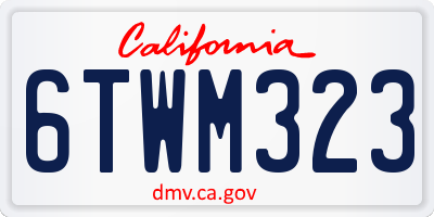 CA license plate 6TWM323