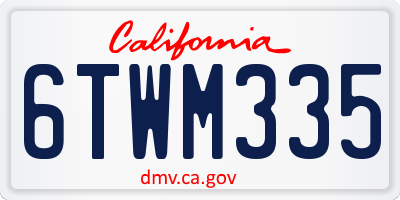 CA license plate 6TWM335