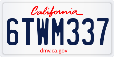 CA license plate 6TWM337