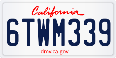 CA license plate 6TWM339