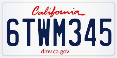 CA license plate 6TWM345