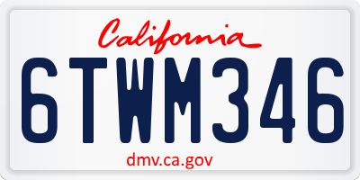 CA license plate 6TWM346