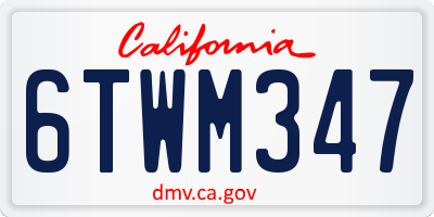 CA license plate 6TWM347