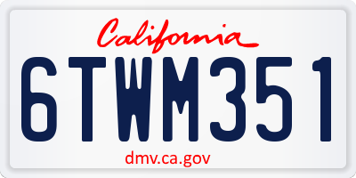 CA license plate 6TWM351