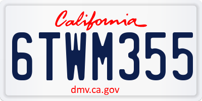 CA license plate 6TWM355