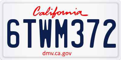 CA license plate 6TWM372